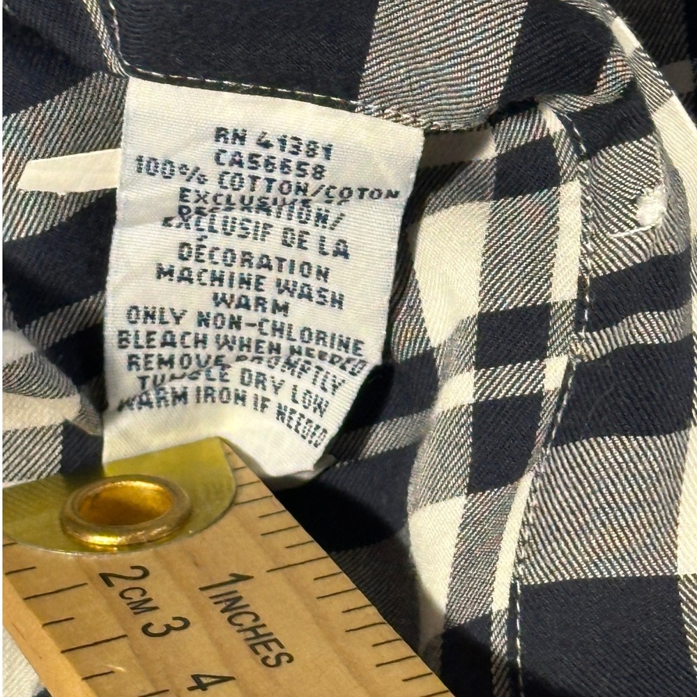 Ralph Lauren Mens Navy White Plaid Long Sleeve Button Down Shirt Size Medium - Picture 6 of 7
